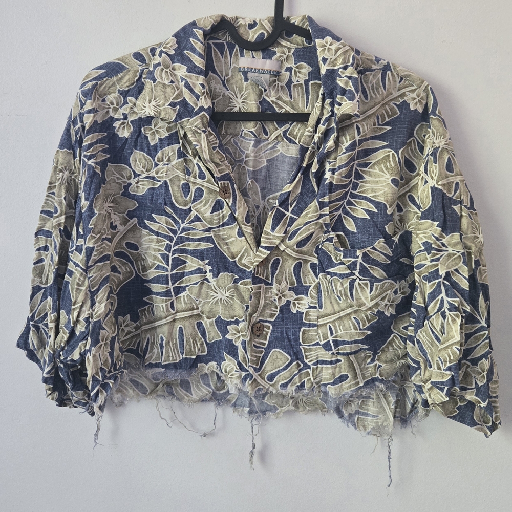 Blue Floral Button Down Shirt